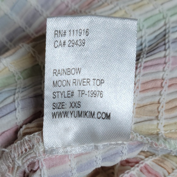Anthropologie Yumi Kim Rainbow Smocked Fairy Tank XXS Y2K Festival Cottagecore - Picture 8 of 8